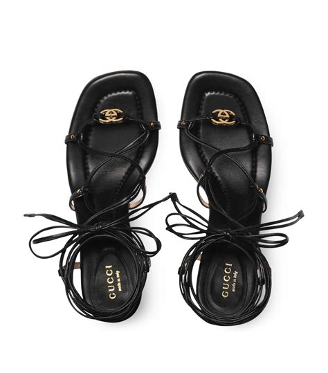 gucci interlocking g platform sandals|Gucci juliette strappy flat sandals.